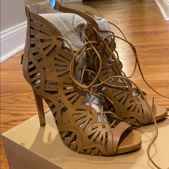 Zara Leather Strappy Heel - Picture 1 of 6